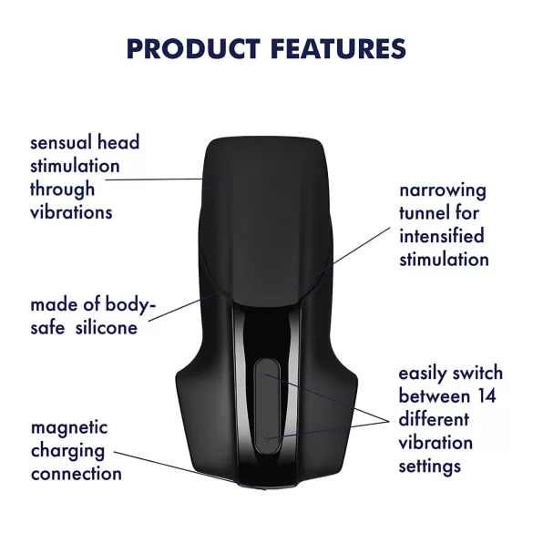 Satisfyer Men Vibration - vibrador peniano recarregável - preto