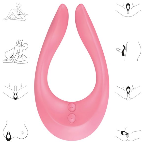 Satisfyer Endless Joy - vibrador casal recarregável - silicone rosa