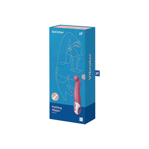 Satisfyer Petting Hippo - vibrador recarregável à prova d’água - silicone rosa