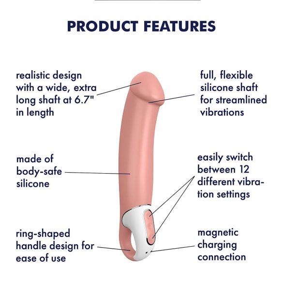 Satisfyer Master - vibrador recarregável à prova d'água - cor natural