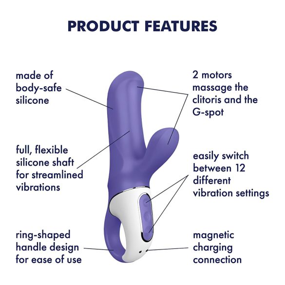 Satisfyer Magic Bunny - vibrador com estímulo clitoriano à prova d'água - azul