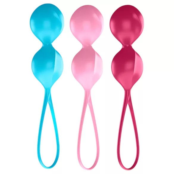 Satisfyer V Balls - bolas de pompoarismo - kit duplo - 3 peças