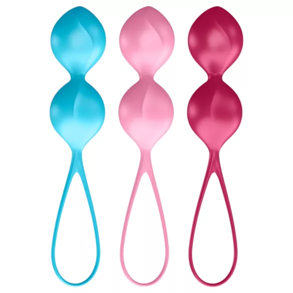 Satisfyer V Balls - bolas de pompoarismo - kit duplo - 3 peças