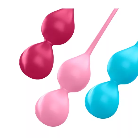 Satisfyer V Balls - bolas de pompoarismo - kit duplo - 3 peças