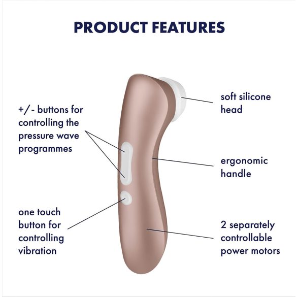 Satisfyer Pro 2+ - vibrador clitóris recarregável - marrom