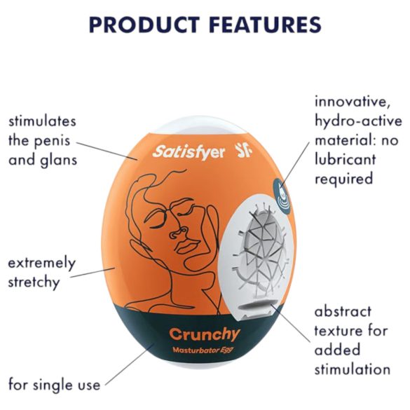 Satisfyer Egg Crunchy - masturbador masculino tipo ovo - 1 unidade