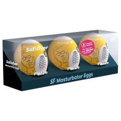   Satisfyer Egg Fierce - masturbador masculino em formato ovo - kit com 3 unidades