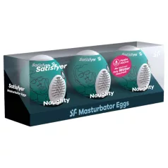   Satisfyer Egg Naughty - masturbador masculino tipo ovo - kit com 3 unidades