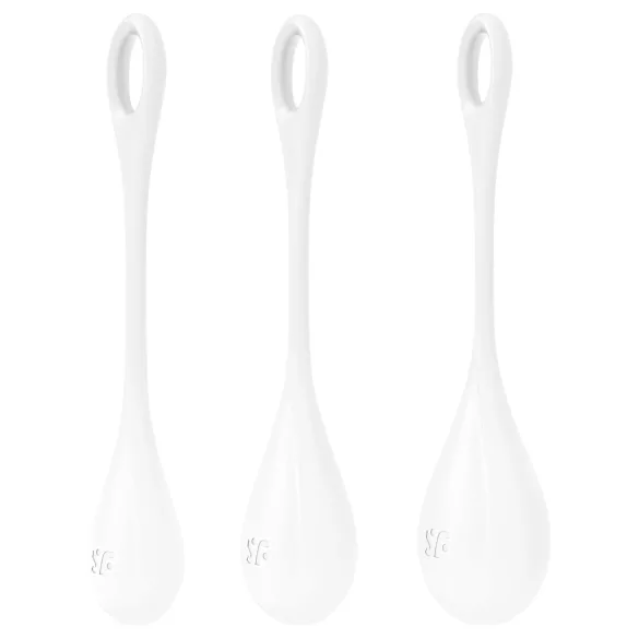 Satisfyer Yoni Power 1 - kit de bolas de pompoarismo - branco 3 peças