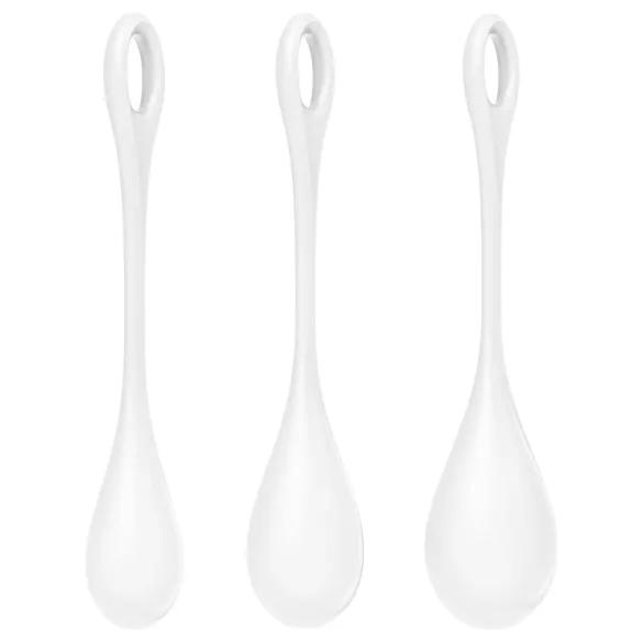 Satisfyer Yoni Power 1 - kit de bolas de pompoarismo - branco 3 peças