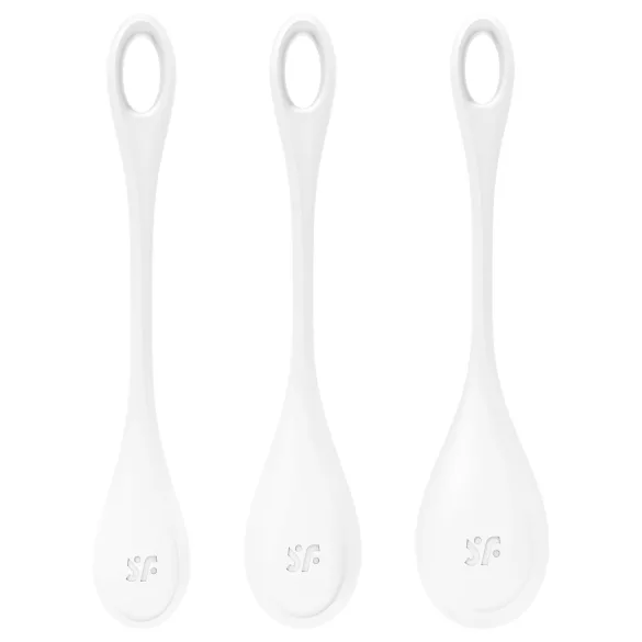 Satisfyer Yoni Power 1 - kit de bolas de pompoarismo - branco 3 peças