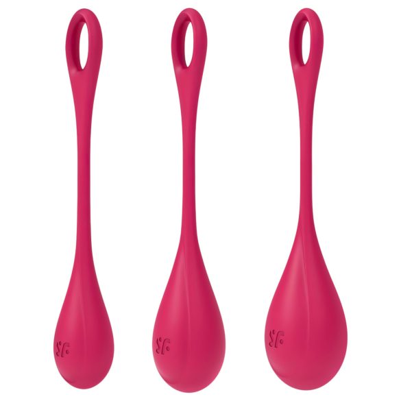 Satisfyer Yoni Power 1 - kit bolas Ben Wa - 3 peças - vermelho