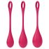 Satisfyer Yoni Power 1 - kit bolas Ben Wa - 3 peças - vermelho