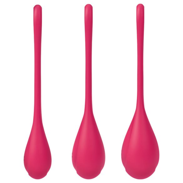 Satisfyer Yoni Power 1 - kit bolas Ben Wa - 3 peças - vermelho
