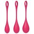 Satisfyer Yoni Power 1 - kit bolas Ben Wa - 3 peças - vermelho