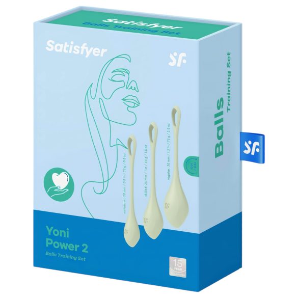 Satisfyer Yoni Power 2 - bolas ben wa - kit 3 peças - verde