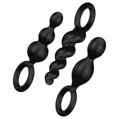   Satisfyer Booty Call - plug anal set - kit com 3 peças - silicone preto