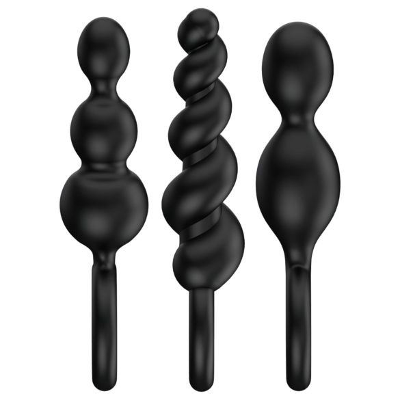Satisfyer Booty Call - plug anal set - kit com 3 peças - silicone preto