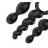 Satisfyer Booty Call - plug anal set - kit com 3 peças - silicone preto