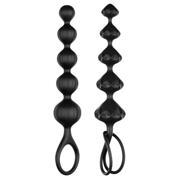 Satisfyer Love Beads - plug anal com esferas - silicone preto - kit