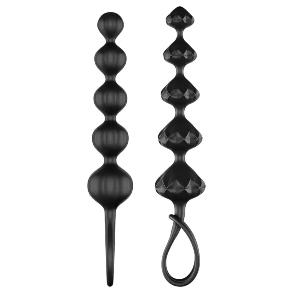 Satisfyer Love Beads - plug anal com esferas - silicone preto - kit