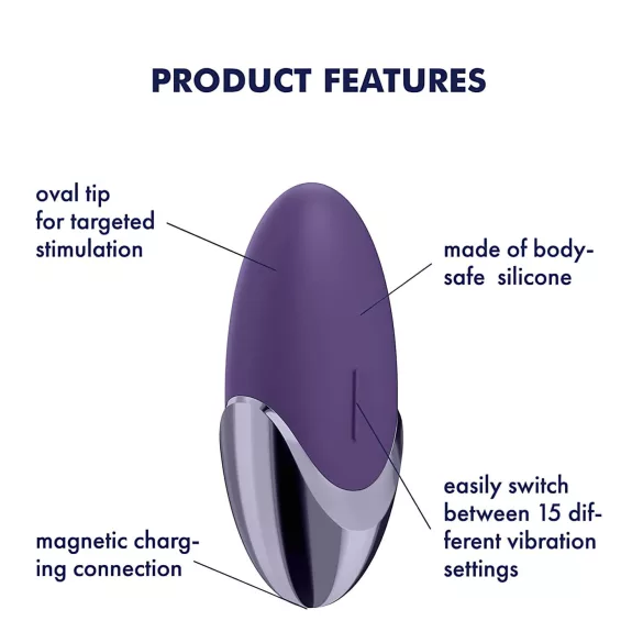Satisfyer Purple Pleasure - vibrador clitóris recarregável - silicone roxo