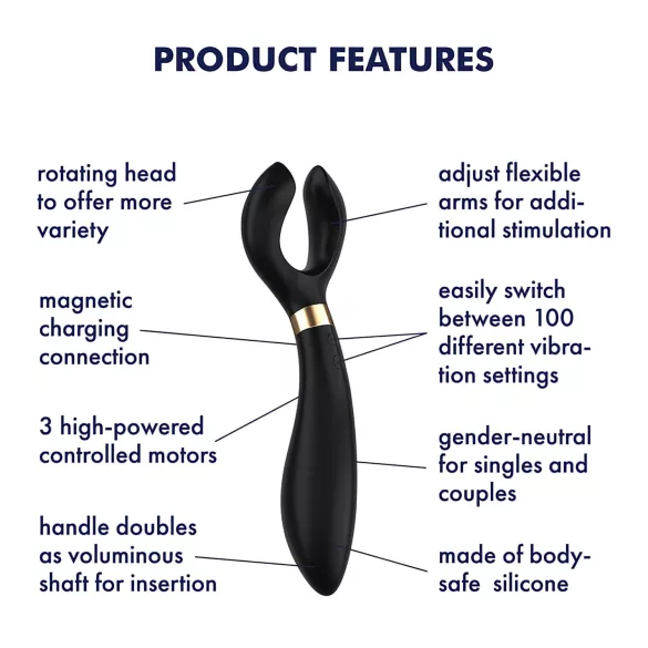 Satisfyer Endless Fun - vibrador de casal recarregável e à prova d’água (preto)