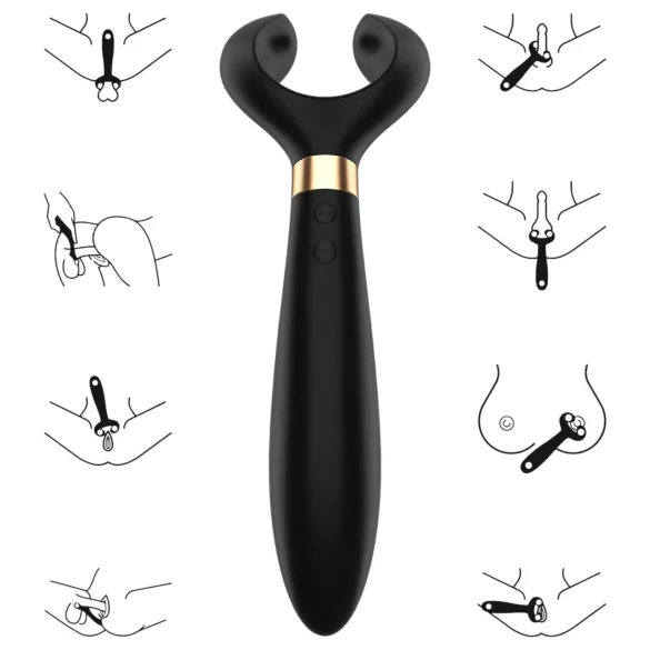 Satisfyer Endless Fun - vibrador casal recarregável à prova d'água preto