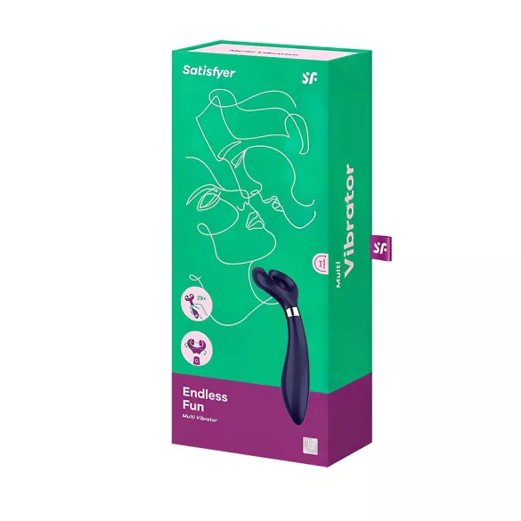 Satisfyer Endless Fun - vibrador casal recarregável à prova d'água azul