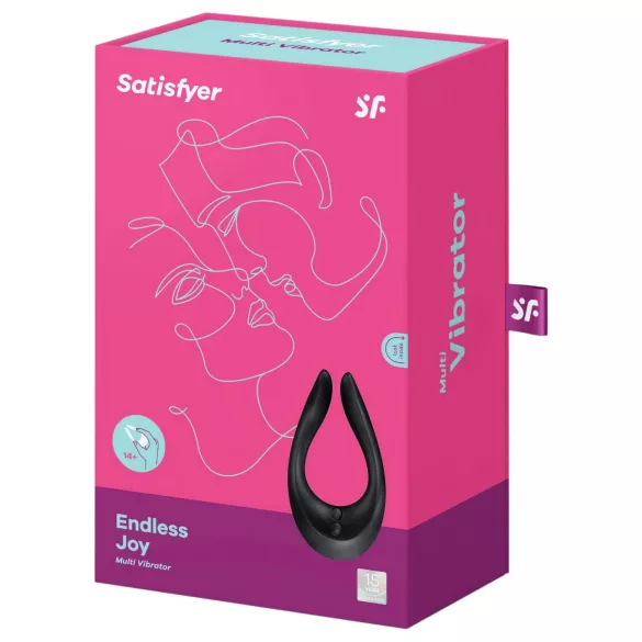 Satisfyer Endless Joy - vibrador casal recarregável à prova d'água - preto