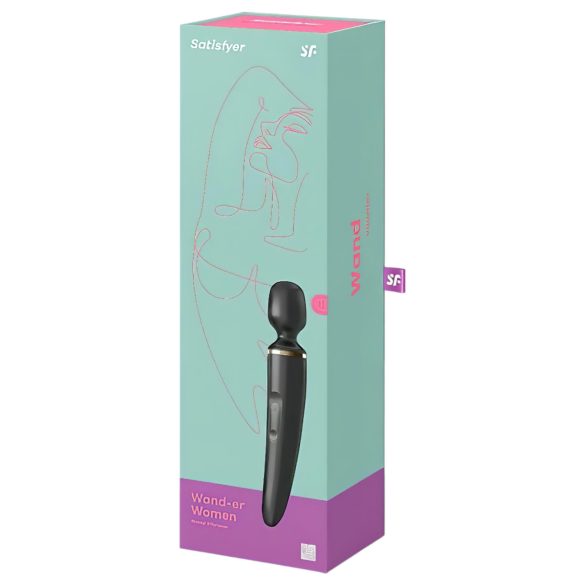Satisfyer Wand-er Woman - vibrador massageador à prova d'água - preto