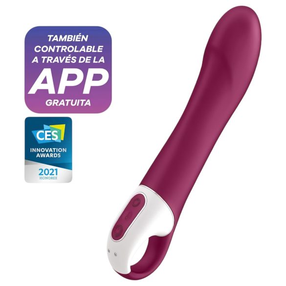 Satisfyer Big Heat - vibrador ponto G aquecido recarregável vermelho