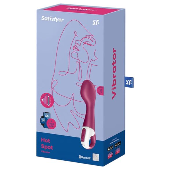 Satisfyer Hot Spot - vibrador ponto G com aquecimento recarregável vermelho