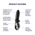 Satisfyer Hot Passion - vibrador anal aquecedor inteligente - silicone preto