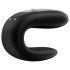 Satisfyer Double Fun - vibrador casal com controle app - à prova d'água - preto