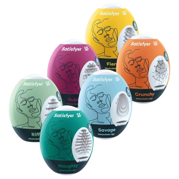 Satisfyer Egg Set - masturbador masculino em ovo - kit com 6 unidades