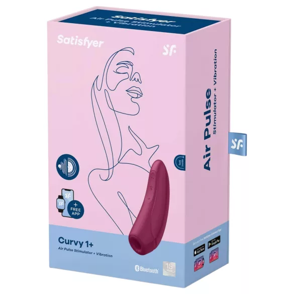 Satisfyer Curvy 1+ - estimulador clitóris sucção com app - silicone vermelho