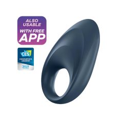   Satisfyer Mighty One - anel peniano vibratório inteligente (azul)