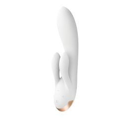   Satisfyer Double Flex - vibrador com braço para clitóris - controle app - branco