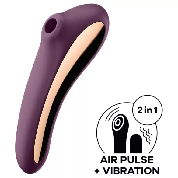Satisfyer Dual Kiss - 2 em 1, vibrador vaginal e de clitóris (roxo)