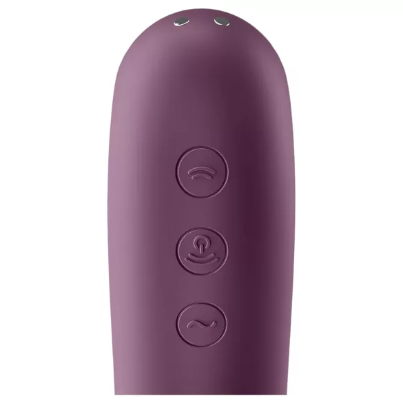 Satisfyer Dual Kiss - 2 em 1, vibrador vaginal e de clitóris (roxo)