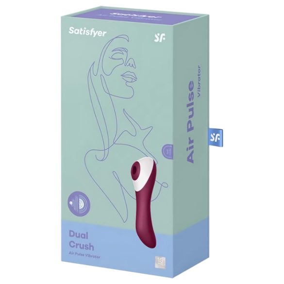 Satisfyer Dual Crush - vibrador ponto G e clitóris recarregável - vermelho