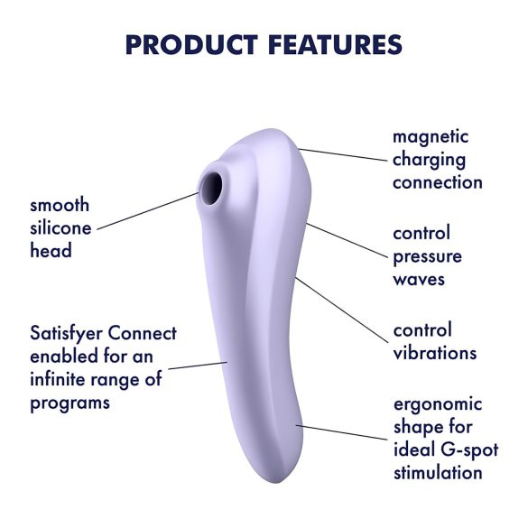 Satisfyer Dual Pleasure - vibrador 2 em 1 sucção e vibração - silicone lilás