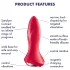 Satisfyer - plug anal vibratório rotativo com esferas - silicone vermelho