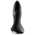 Satisfyer - plug anal vibrador rotativo com textura de pérolas - silicone preto