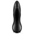 Satisfyer - plug anal vibrador rotativo com textura de pérolas - silicone preto