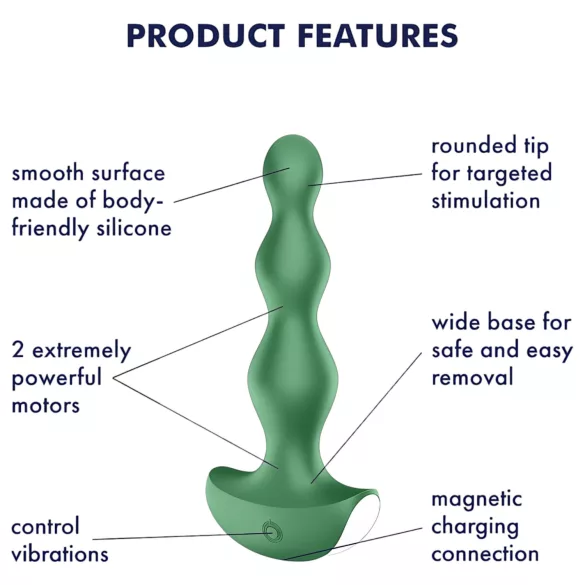 Satisfyer Lolli-Plug 2 - vibrador anal recarregável à prova d'água - verde