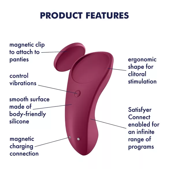 Satisfyer Sexy Secret - Vibrador de calcinha controlado por app (vermelho)