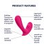 Satisfyer Top Secret - vibrador duplo motor control app - silicone rosa