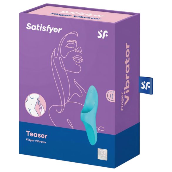 Satisfyer Teaser - vibrador de dedo recarregável à prova d'água - turquesa